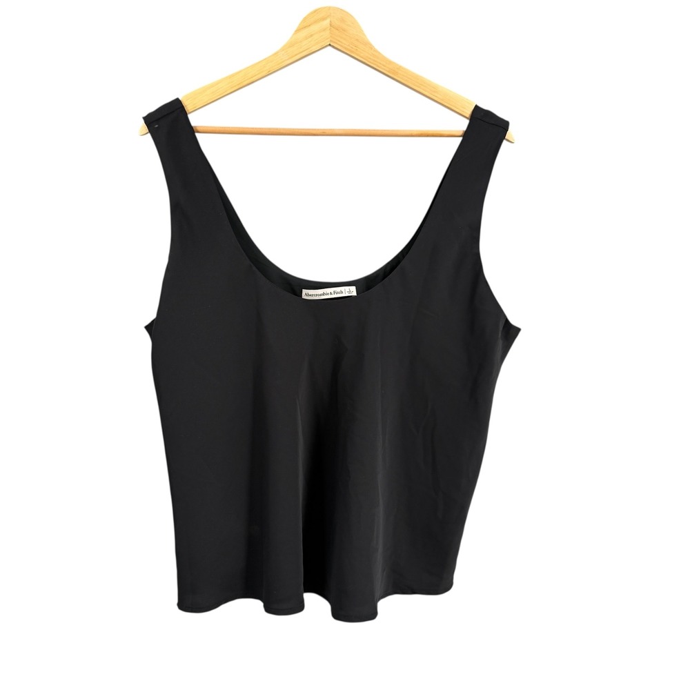 Abercrombie Black‎ Sleeveless Blouse Lined Tank Top Large Silky Office Wear